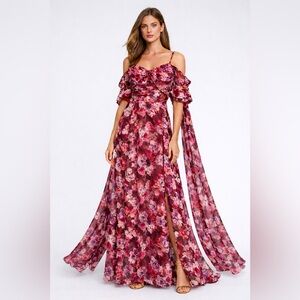 Floral Off-Shoulder Gown
